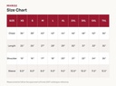MHR02 Size Chart