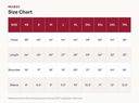 MHR01 Size Chart