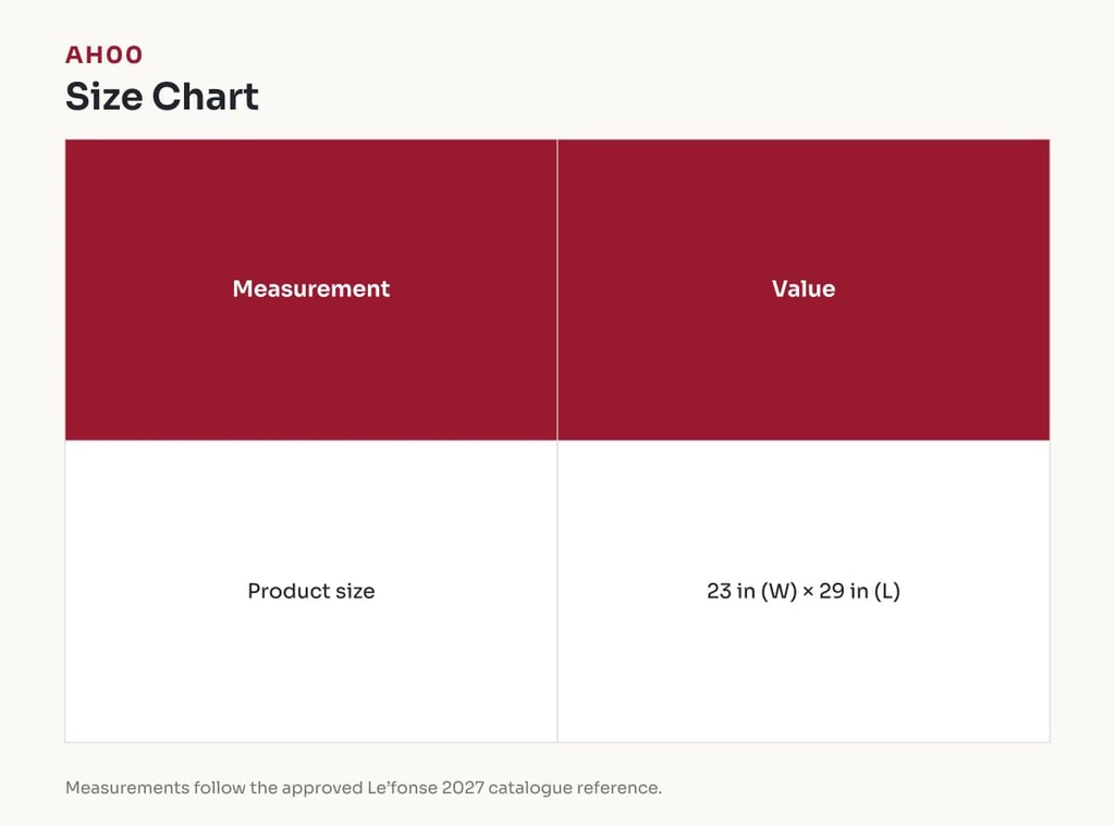 AH00 Size Chart