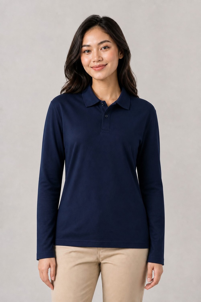 MH03 - Regular Polo Microfiber Hybrid Cotton Long Sleeve