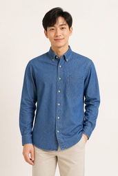 D01 - Denim Shirt Men Long Sleeve